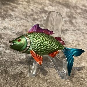 Vintag Colorful JJ Jonette Colorful Fish Pin